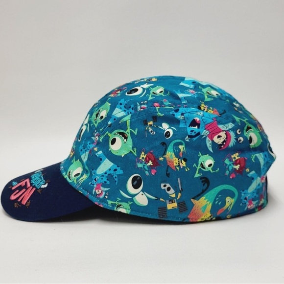 Disney Parks Monster Inc. 5 Panel Hat Cap Adult Unisex “Monster Fun” Teal, Blue - Picture 10 of 10